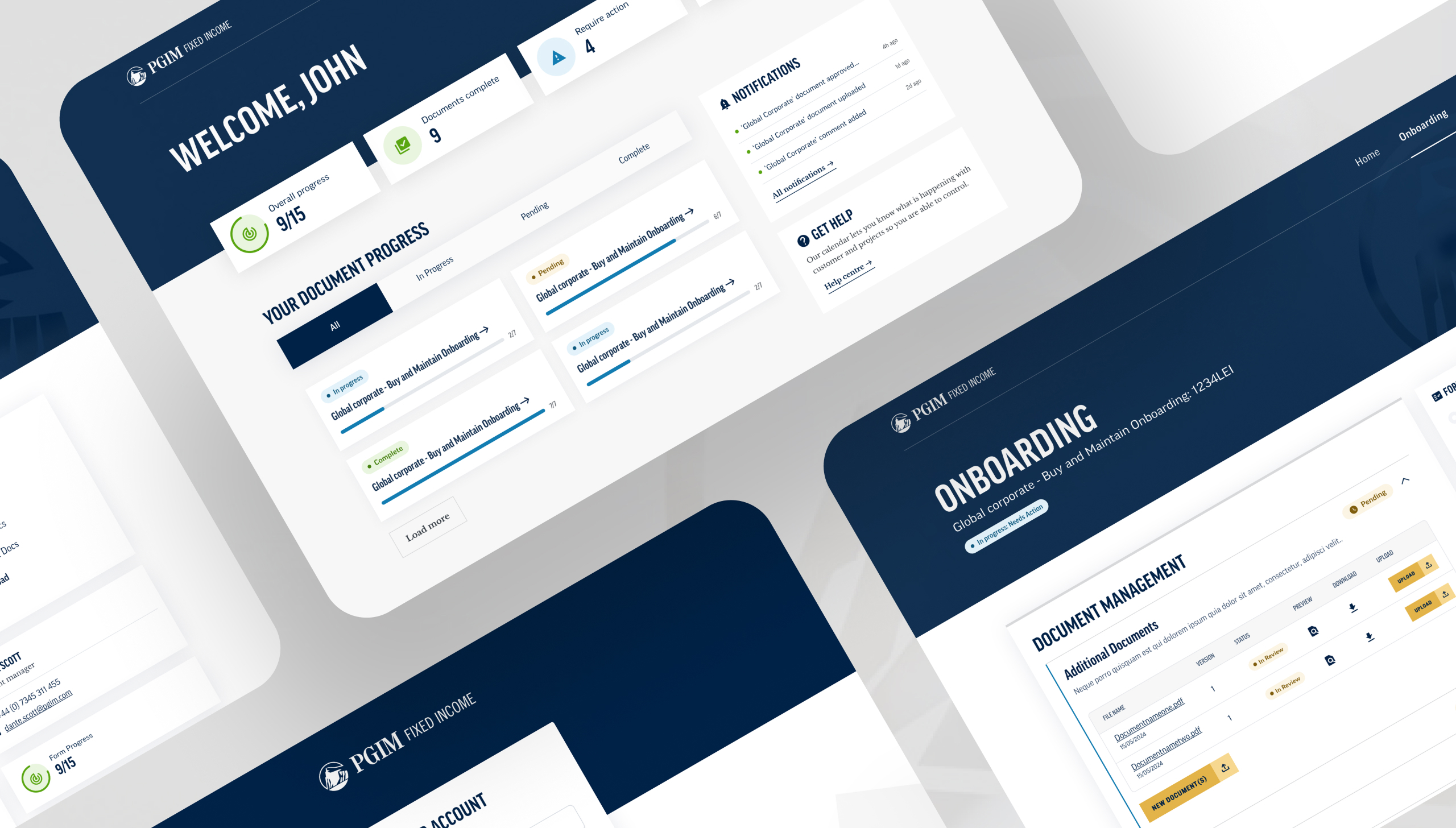 pgim onboarding ui designs